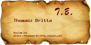 Thomasz Britta névjegykártya